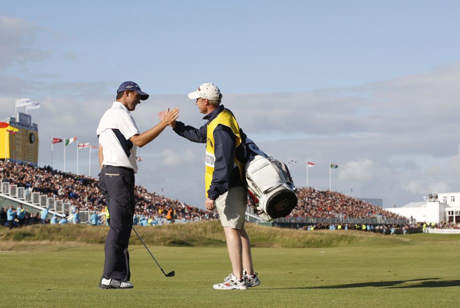 The following year the pair repeated the feat as Harrington retained his British Open crown thanks to a four-shot victory at Royal Birkdale. "It's all about creating your own reality when you're on the golf course," the Irishman said of his relationship with Flood.