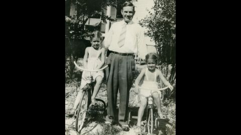 A young Prejean, right, and her sister Mary Ann with their father. She grew up, she says, in a privileged home in Baton Rouge, Louisiana, oblivious to the racism and poverty around her.