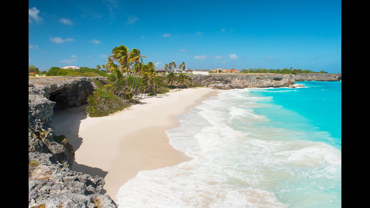 One of Barbados' most beautiful beaches, Bottom Bay is surrounded by coral cliffs. The surf is wild here, so swimming isn't advised, but picnicking in the shade of the palms is absolutely recommended.