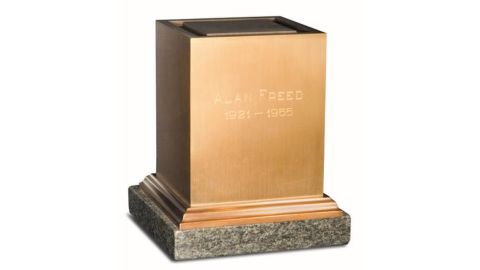 The urn containing Alan Freed's ashes.