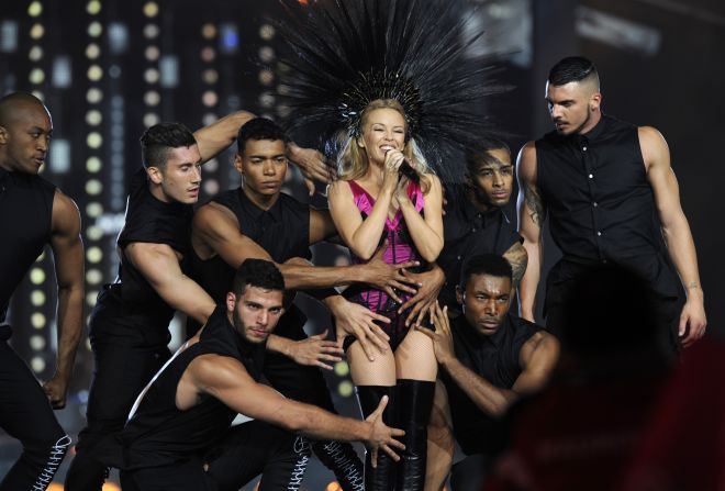 Minogue performs during the closing ceremony. Australia's Gold Coast will be the next host in 2018.