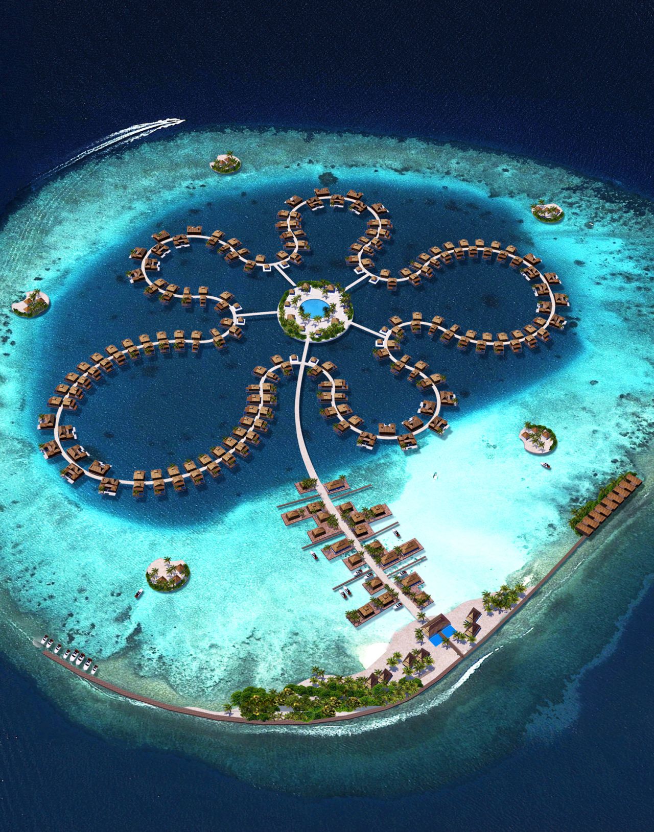 Krystall's designers, Dutch Dockyards, are already involved in constructing Ocean Flower, a floating resort off the coast of the Maldives.