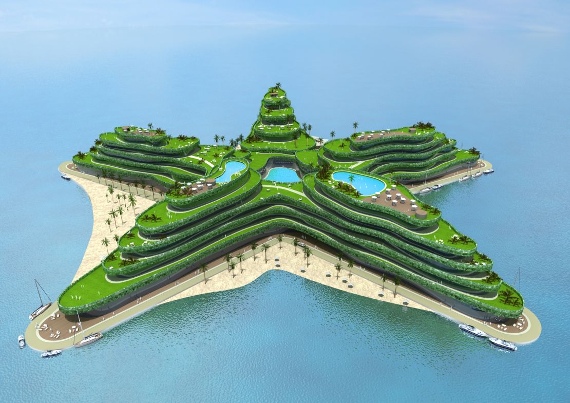 Greenstar, a floating hotel planned for the Maldives.