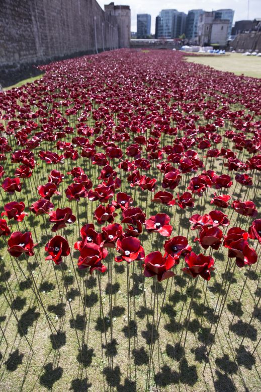 The artwork is called: "Blood Swept Lands and Seas of Red." Cummins collaborated with stage designer Tom Piper to come up with the concept.