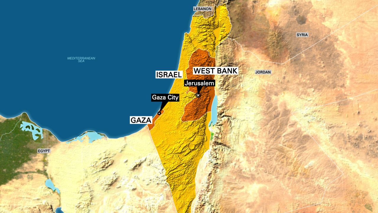 CNNx Gaza City Jerusalem Map