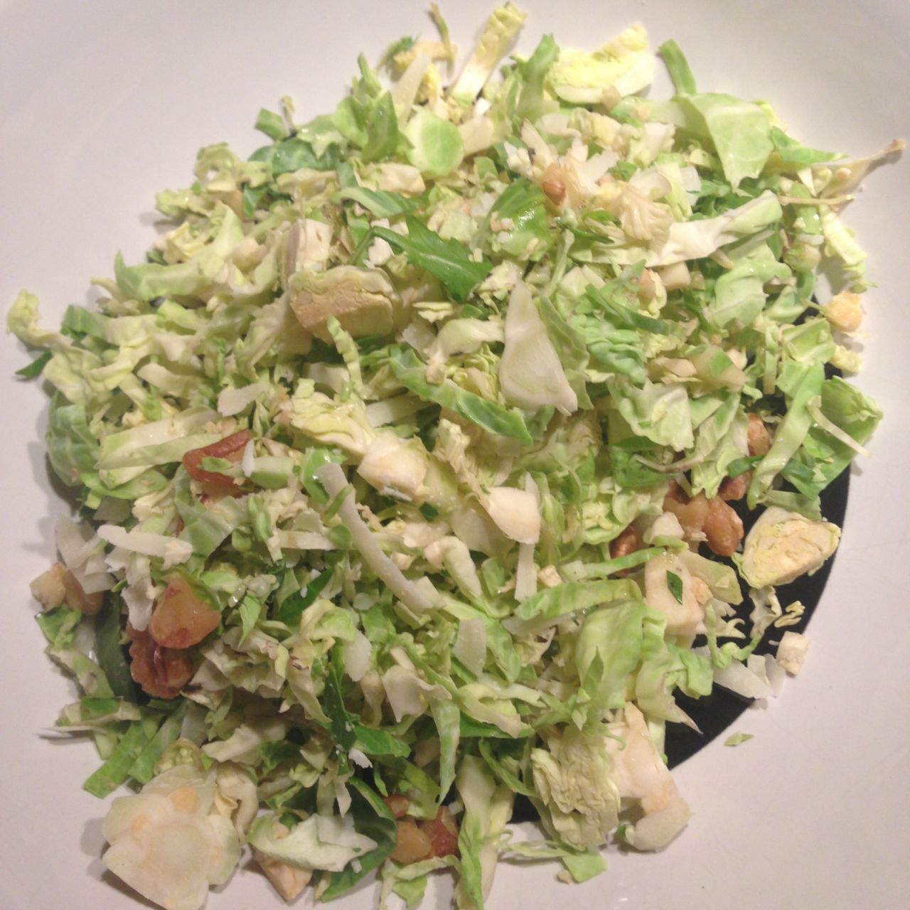 Broccolino, Brooklyn, New York: Brussels sprout salad (delivery, dressing on the side)