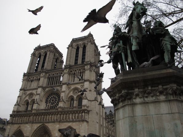 Pigeons are infamous residents in Paris, leaving their droppings on the city's famous monuments. These rock pigeons flew into <a href="http://ireport.cnn.com/docs/DOC-1153948">Doug Simonton</a>'s shot of the Notre Dame Cathedral. 