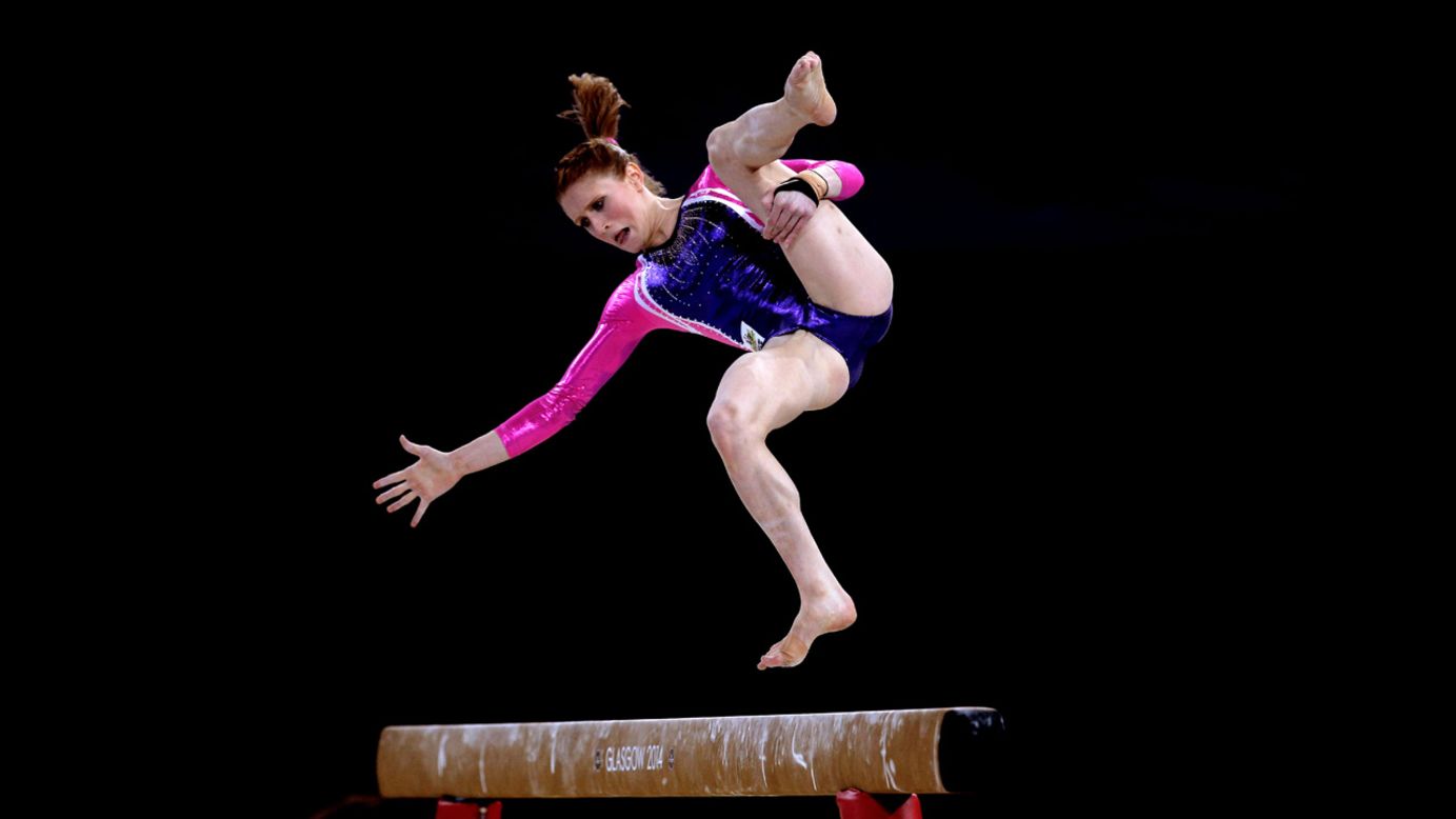Australian gymnast Olivia Vivian competes in the individual all-around final Wednesday, July 30, during the Commonwealth Games in Glasgow, Scotland. She finished fifth in the event, which was won by England's Claudia Fragapane.