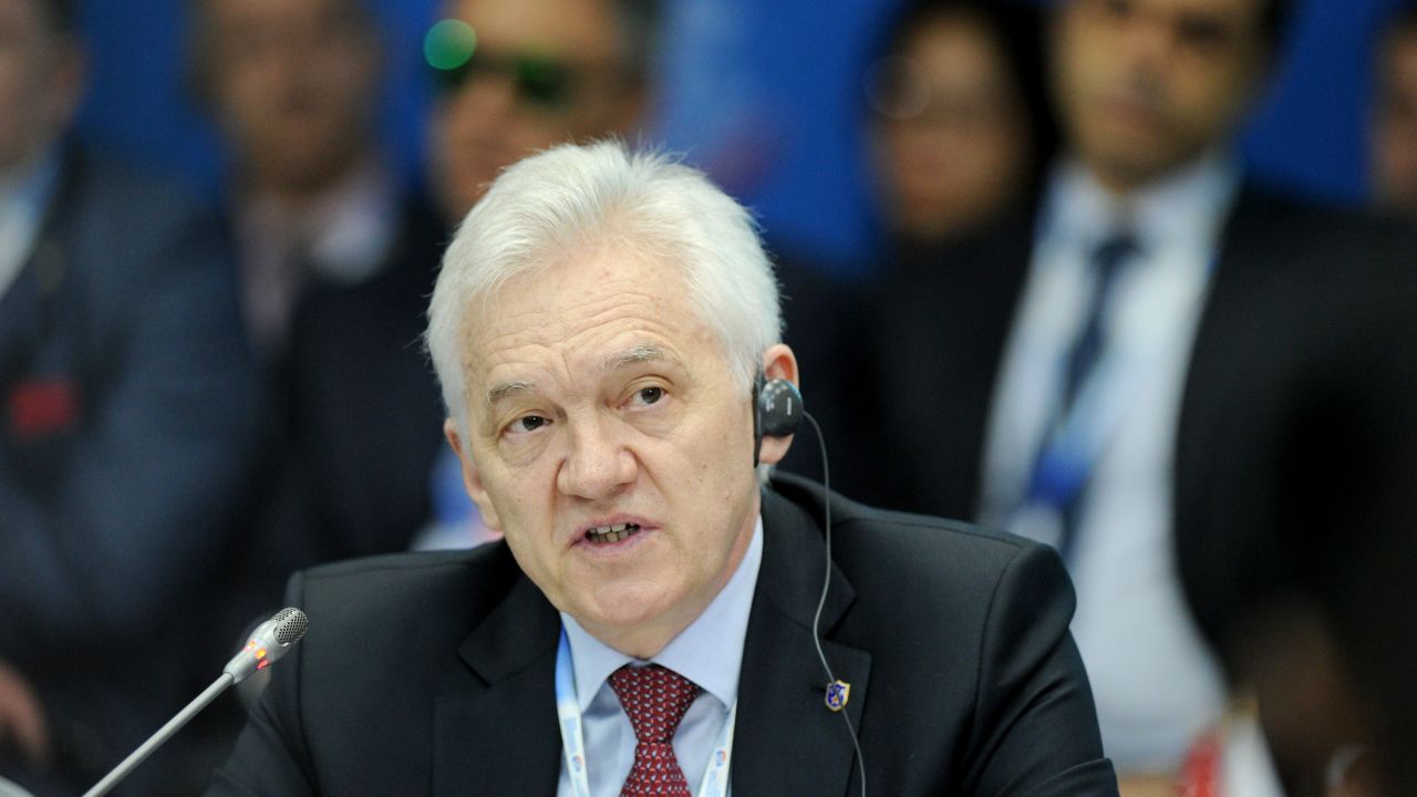 Billionaire Gennady Timchenko, taking part in the St Petersburg International Economic Forum 2014.
