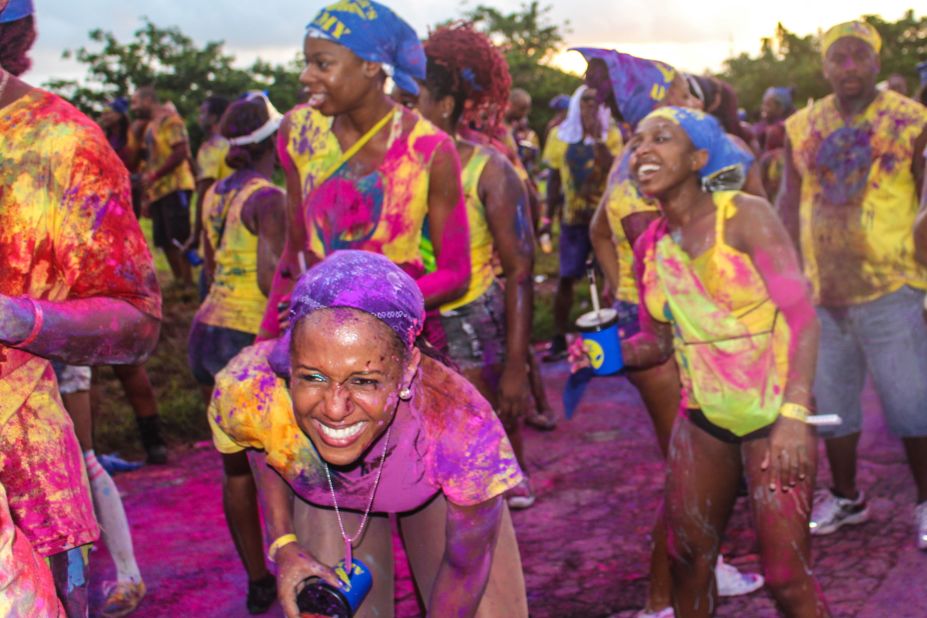At this nighttime street fest, party goers surface around 1 a.m., parade alongside music trucks blaring the latest Crop Over soca music and douse each other in mud, paint and powder.