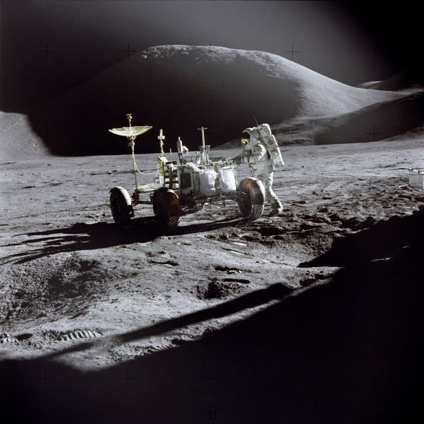 Since humanity took its first steps on the moon in 1969, only 12 men have journeyed there. Now Google wants innovators from across the world to send a robot back to the lunar surface.  Apollo 15 astronaut James Irwin, pictured, with the first lunar rover in 1971.