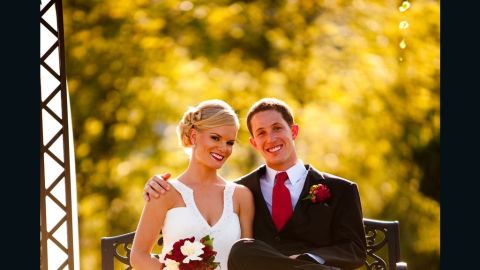 Justine and Steele Spence on their wedding day