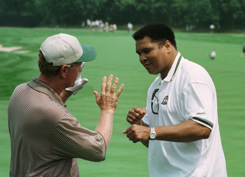 The greatest meets the greatest. <br /><br />This image of Nicklaus and Muhammad Ali, two legends of golf and boxing respectively, was taken nearly 20 years ago at Valhalla.<br /><br />"It was just a fantastic treat to witness this moment," Cannon said. <br /><br />"Ali, a native of Louisville, came out to meet Jack at Valhalla. It's funny how my 100th major will be at Valhalla 20 years after this moment."