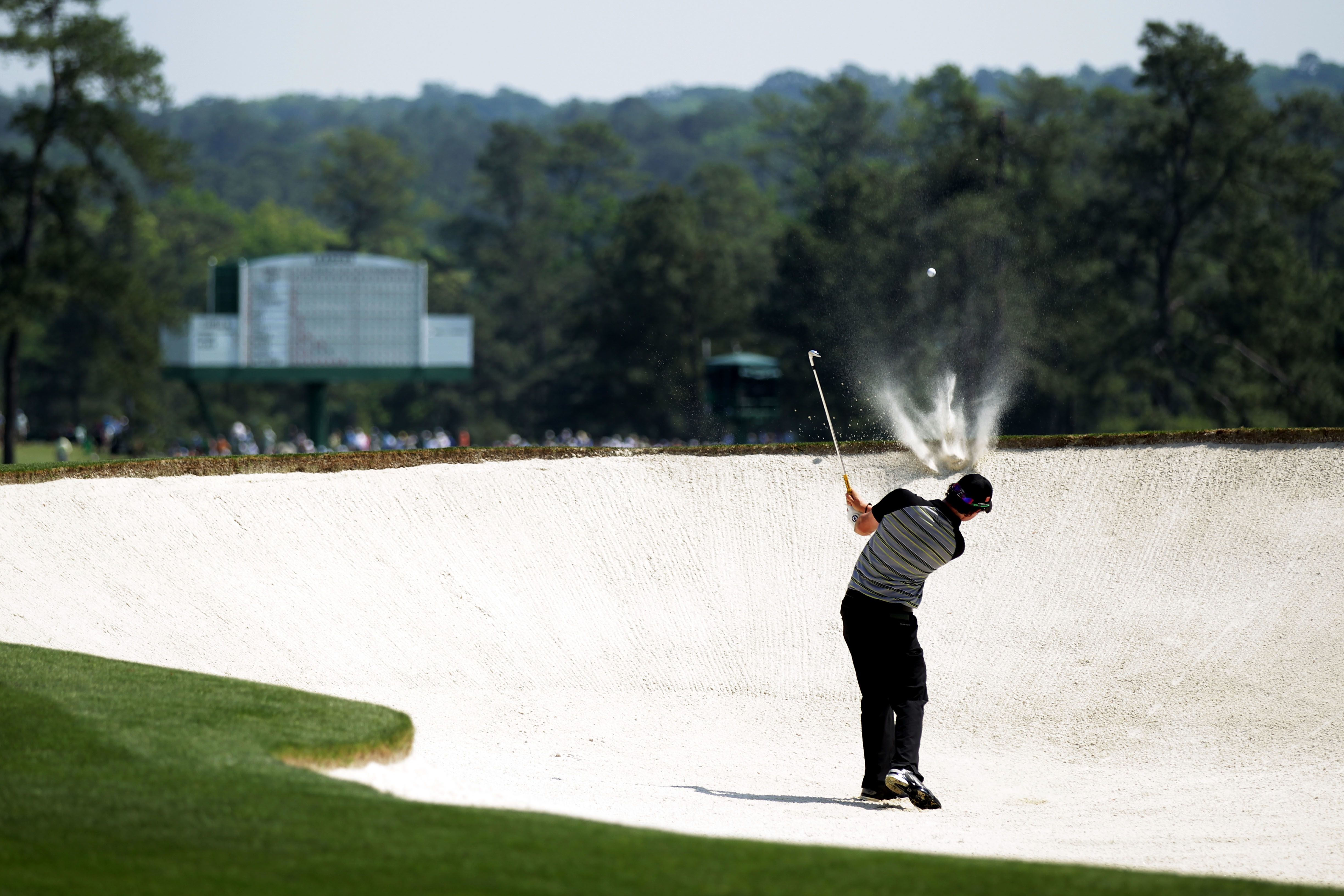 Few would've guessed what was to follow for Rory McIlroy at the start of his infamous final round at the 2011 Masters.<br /><br />Then 21, the Northern Irishman held a four-shot lead heading into the final day as he sought his first major title, but would soon fall way out of contention with a disastrous round of eight-over-par 80.<br /><br />"On the second hole, he drove into this bunker and I captured the moment his shot just clipped the face of the hazard," Cannon recalled.<br /><br />"He escaped with a par on a hole that he should birdie almost every time he plays it. Worse was to follow, but this was a great image that helped tell the story of his day."<br />