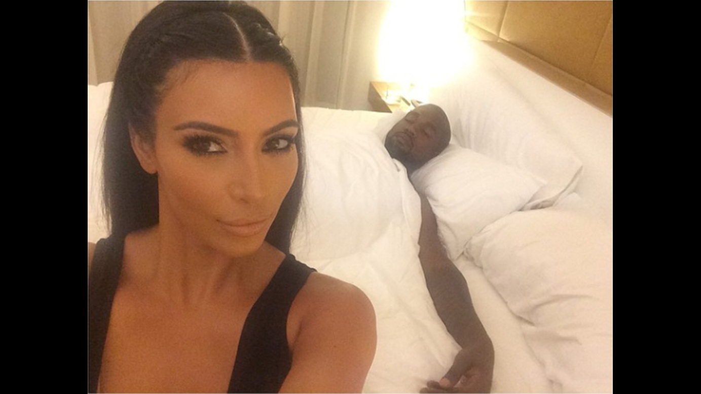 Kim Kardashian <a href="http://instagram.com/p/rL2QSeOS0c/" target="_blank" target="_blank">posted this photo</a> of her husband, rapper Kanye West, sleeping on Saturday, August 2. 