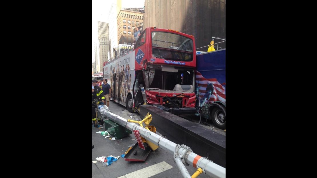 Two tour buses collided in Times Square Tuesday afternoon. 