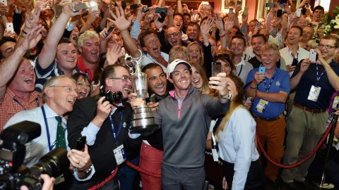 Cannon had been accompanying McIlroy to the Royal Liverpool clubhouse for media duties following his 2014 Open victory when he shot the spontaneous moment. 