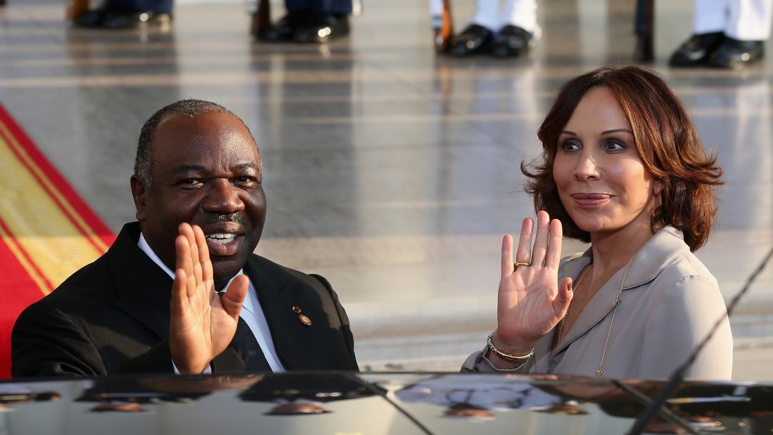 Gabon President Ali Bongo Ondimba and his wife, Sylvia Bongo Ondimba, arrive at the White House. 