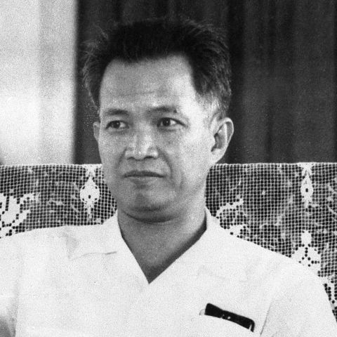 Historical, undated photo of Khieu Samphan. During his trial, Khieu Samphan expressed remorse, claiming he was unaware of the full extent of the atrocities. He became the public face of the Khmer Rouge as it sought international credibility after its fall.