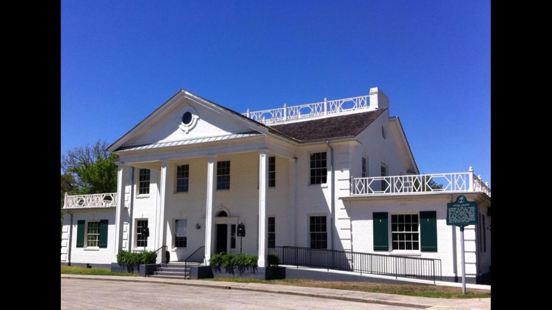 The restored Dyess Colony Administration Building holds information documenting the town's creation and items that once belonged to Cash.
