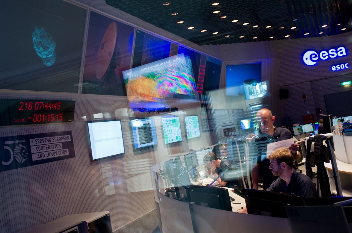 AUGUST 6 - DARMSTADT, GERMANY: Scientists watch the flight of the Rosetta spacecraft. After a 10-year chase taking it billions of miles across the solar system,<a href="http://edition.cnn.com/2014/08/06/world/rosetta-spacecraft-comet-approach/index.html?hpt=hp_c1"> Rosetta made history as it became the first probe to rendezvous with a comet </a>on its journey around the sun.