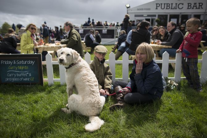 Spectators at this year's Badminton Horse Trials enjoy a bite to eat during the six day event in Gloucestershire in the west of England. "At most horse trials it's a burger van, a sit-down tea or anything like that," says Noel. "There isn't any particular etiquette."  