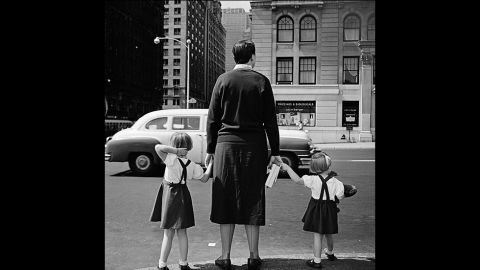 Large sections of Maier's life still remain a mystery. But what is known is that she was born in 1926 in New York City, to a French mother and an Austrian father. She spent much of her youth in France, before returning to the U.S. in her mid-twenties and finding work as a nanny. Throughout that time she compulsively documented street life, without shying away from down-and-out neighborhoods and difficult topics.<br /><br />"Her choice of her subject matter was extraordinary," says Brett Rogers, director of London's <a href="http://thephotographersgallery.org.uk/" target="_blank" target="_blank">Photographer's Gallery</a>. "She went for people who lived in the margins of society, people other photographers didn't necessarily look at in that way -- children, old people, the poor. Maier was using her camera as a tool to explore her society from the 1950s up to 2009 when she died."