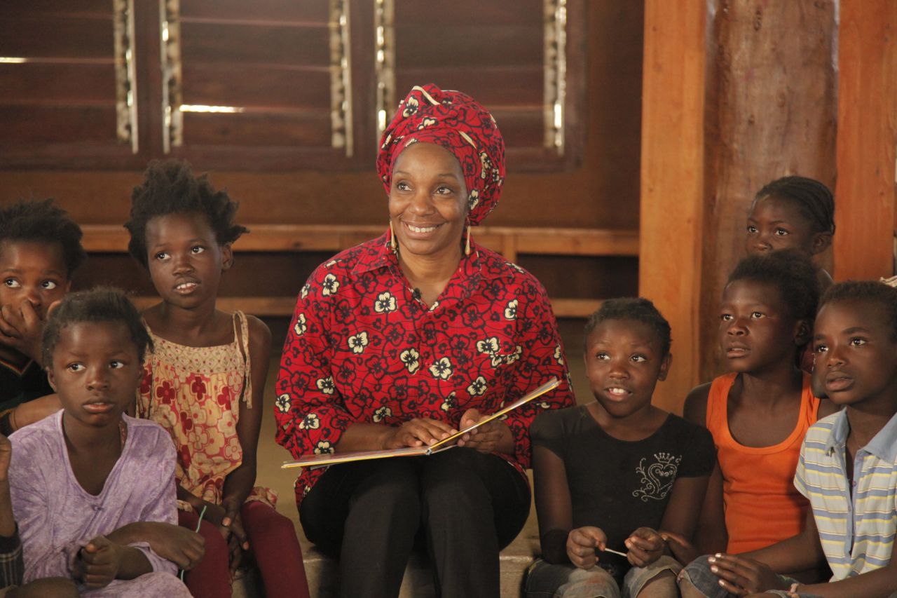 The talented playwright was surrounded by books during her childhood -- something she wanted to share with children today. So she built three libraries in Lusaka. "We kind of mix it up with the traditional African hut, where you discuss things and you are mentored. You get knowledge and you interact, there's drama."
