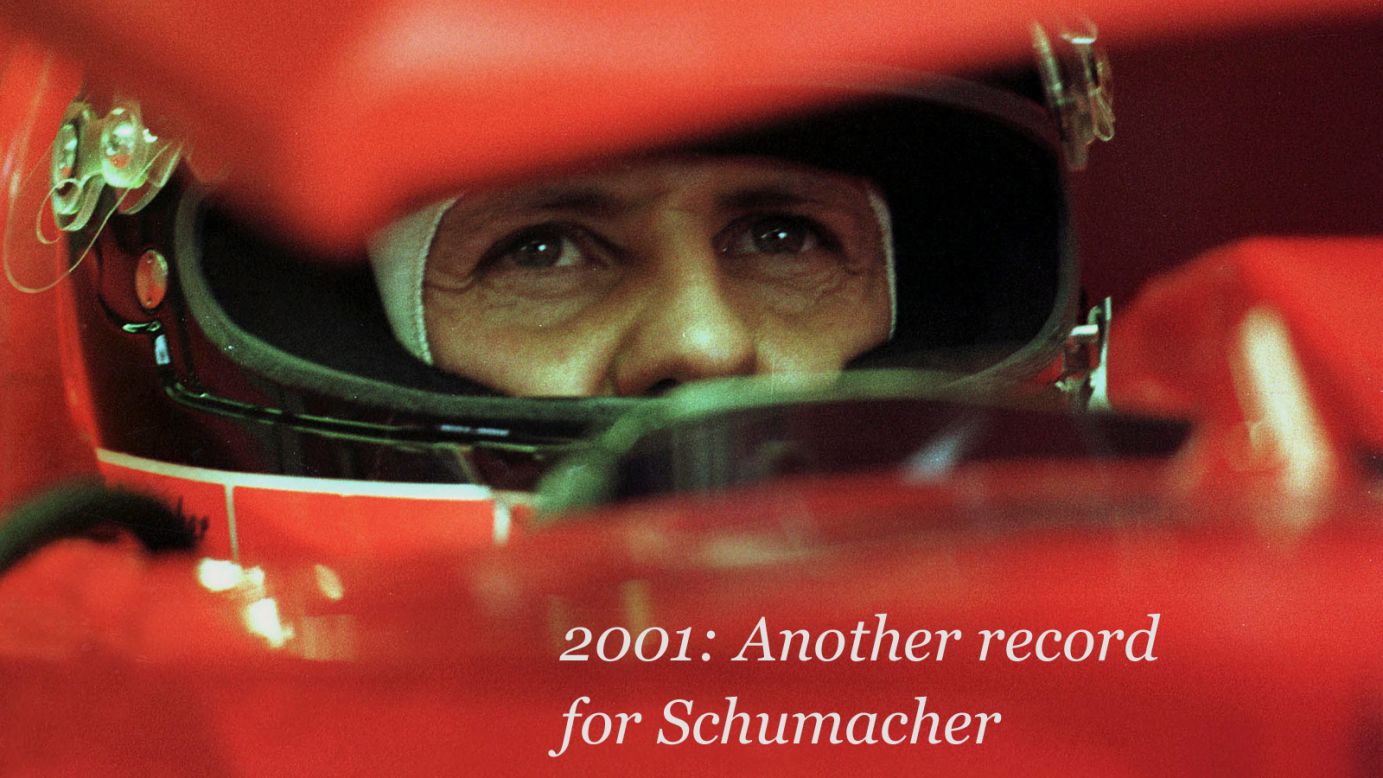 The irrepressible Schumacher scored the fifth of his record six Belgian Grand Prix wins at Spa in 2001.<br /><br />Making that year's triumph extra special was the fact that the Ferrari driver claimed an unprecedented 52nd career F1 victory, one more than previous record-holder Alain Prost.