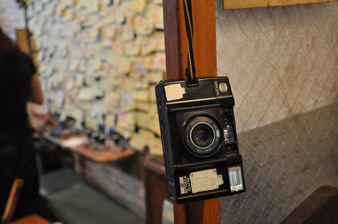 The House of Stories is full of old knickknacks -- like this camera -- donated by neighbors who have moved out.