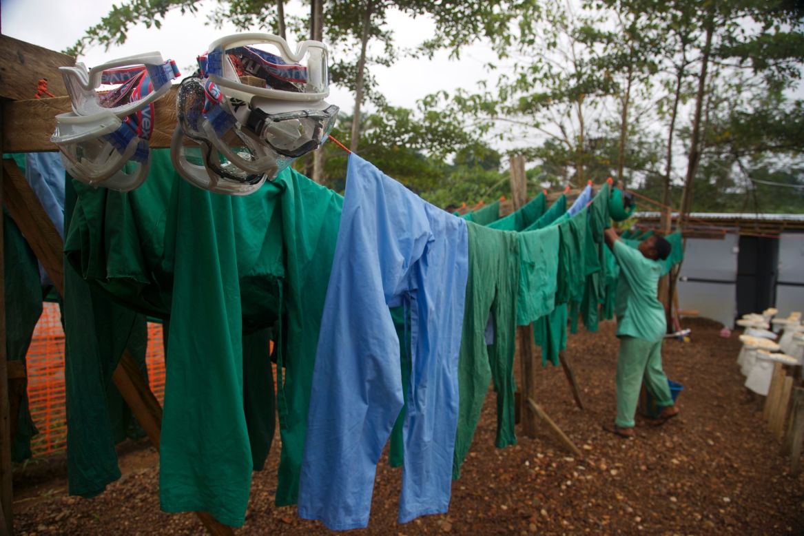 Every aspect of the center is subject to strict protocol. All protective gear must be carefully washed because any break in the chain could threaten the lives of the doctors and nurses and spread the outbreak further. 