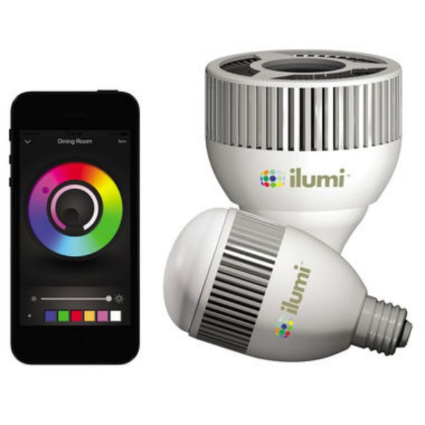 The ilumi Multicolor LED Smarbulb was the newest product offered up by SkyMall in 2014. The bulb is controlled by an app, and changes colors.