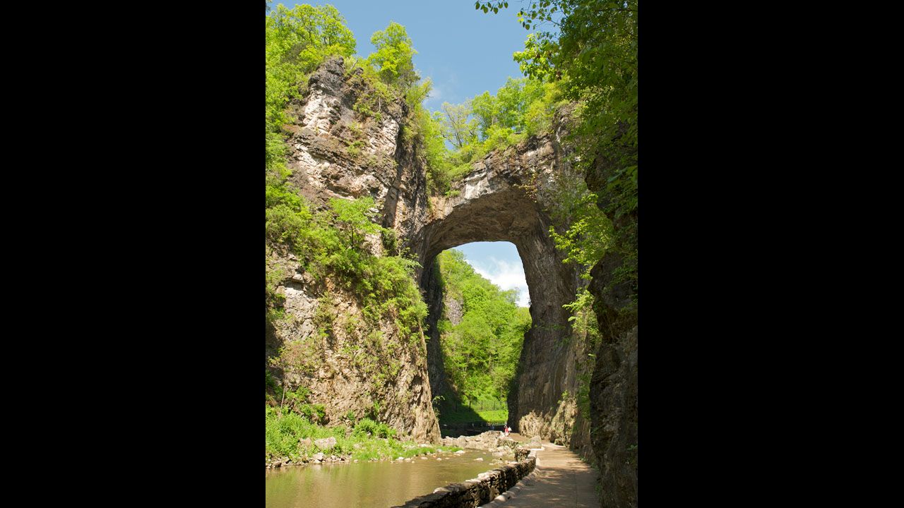 The Natural Bridge of Virginia was once owned by Thomas Jefferson.