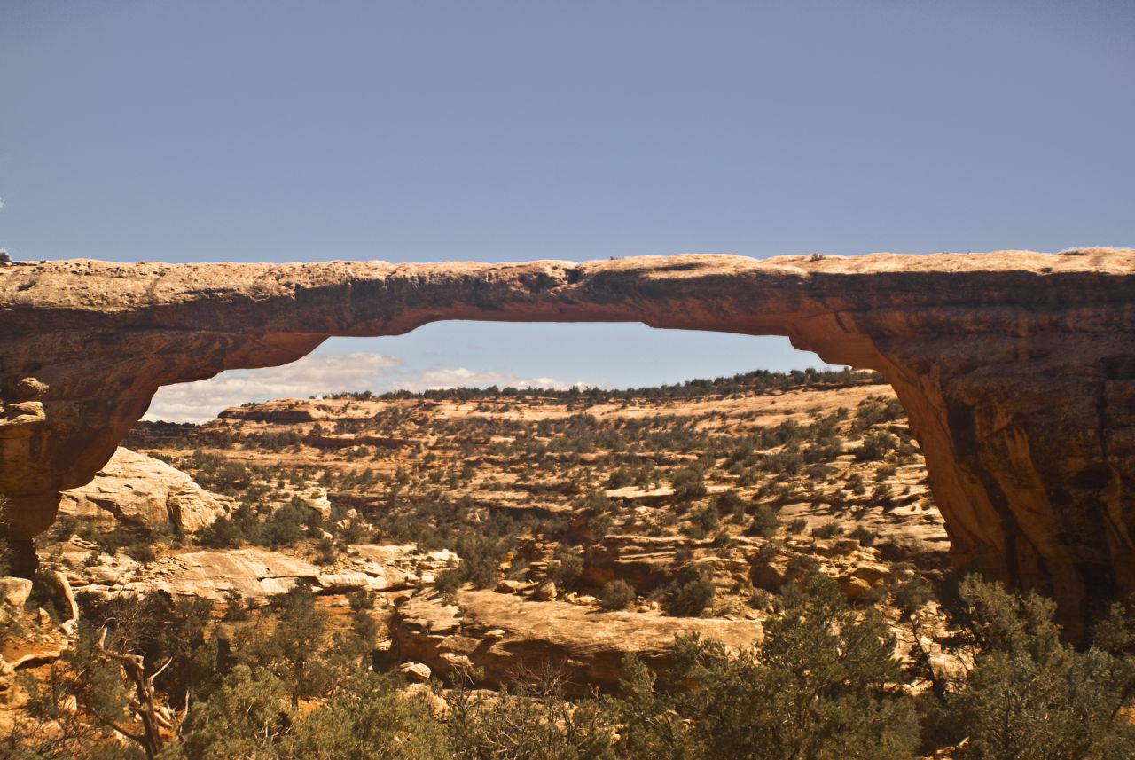 Owachomo Natural Bridge is one of three famous natural bridges at the aptly named Natural Bridges National Monument in Utah.
