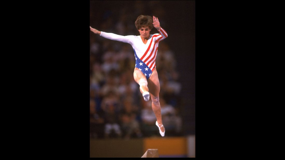 Soviet bloc countries boycotted the Los Angeles Olympics, but Mary Lou Retton (and her iconic bouncy haircut) showed up and became the first American to win the women's all-around gymnastics gold.