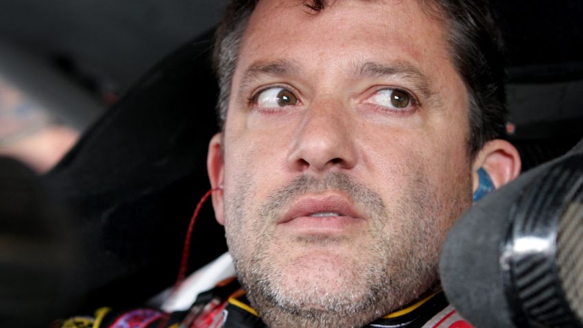 Caption:WATKINS GLEN, NY - AUGUST 08: Tony Stewart, driver of the #14 Rush Truck Centers/Mobil 1 Chevrolet, sits in his car during practice for the NASCAR Sprint Cup Series Cheez-It 355 at Watkins Glen International on August 8, 2014 in Watkins Glen, New York. (Photo by Jerry Markland/Getty Images)
