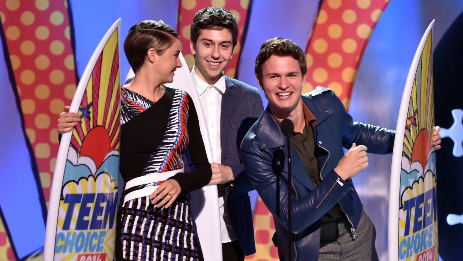 Shailene Woodley, Nat Wolff and Ansel Elgort won the Teen Choice Award for movie chemistry with "The Fault In Our Stars."
