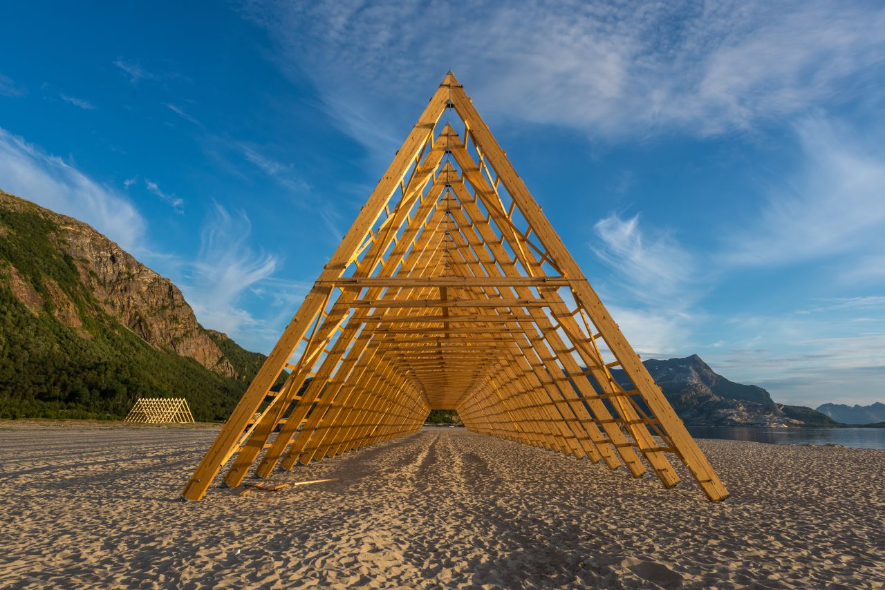 Norway and other Arctic regions are known for their fishing culture. Colossal fish racks (pictured) will serve as performance spaces during the festival.