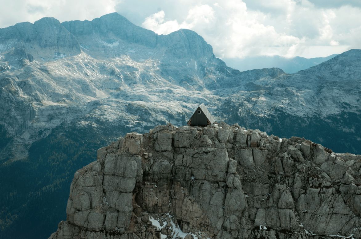 <em>Bivacco Luca Vuerich, Italy</em><br />Is this the ultimate alpine retreat? A simple a-frame shelter situated 2,531 meters above sea level, this mountaintop lookout was designed by Italian practice Giovanni Pesamosca Architetto for mountain climbers in the Julian Alps in the north-eastern tip of Italy.