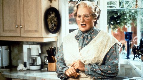 Williams went to all lengths to stay with his children in the 1993 movie "Mrs. Doubtfire."