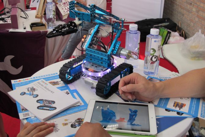 DIY kits designed by Shenzhen-based Makeblock allow you to make your own robot.  A starter kit costs $119.