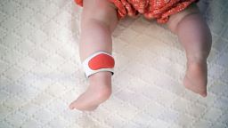 The Sproutling baby monitor system includes an ankle bracelet, environmental sensor and mobile app.