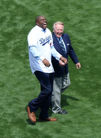 <strong>Honor the local deities.</strong><br />There are popular Angelenos, there are admired Angelenos. Then there are Angelenos who might as well be secular gods, they're so beloved. Basketball and business legend Magic Johnson (left) and immortal Dodgers baseball announcer Vin Scully (he's been with the team since 1950) unite locals like nothing else. 