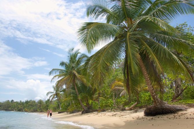 A full-on castaway experience can be had on the outer islands of the Bocas del Toro archipelago, where deserted paradises, like this one at Polo Beach on Bastimentos Island, are wild, undeveloped and easy to find.  
