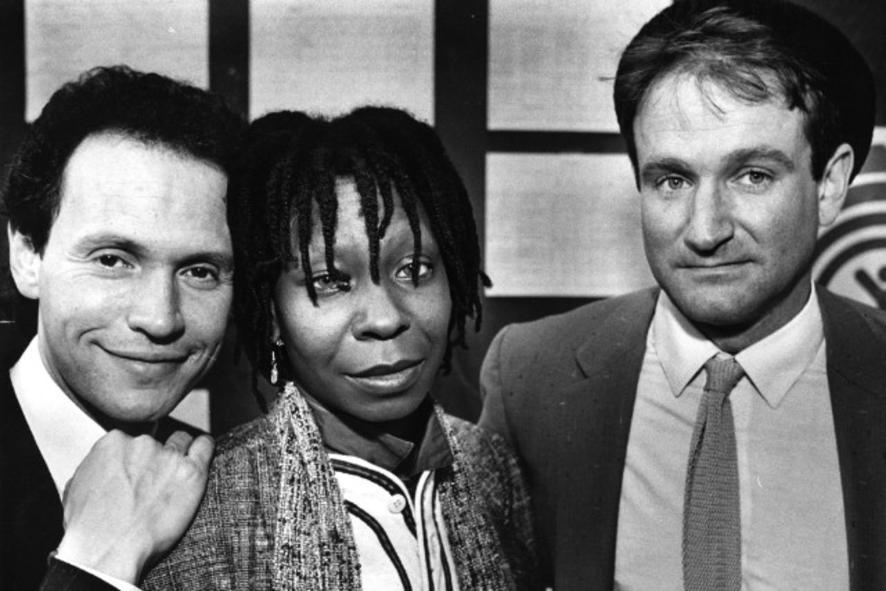 Billy Crystal, Whoopi Goldberg and Williams hosted Comic Relief.