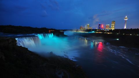 For the 2010 Vancouver Winter Games, Muse users controlled a light show over Niagara Falls, similar to the one pictured in this 2013 display.