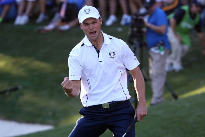 Martin Kaymer was on top of the world after holing the winning putt at the 2012 Ryder Cup.