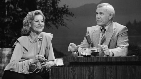 Bacall with host Johnny Carson on his show in 1980. 