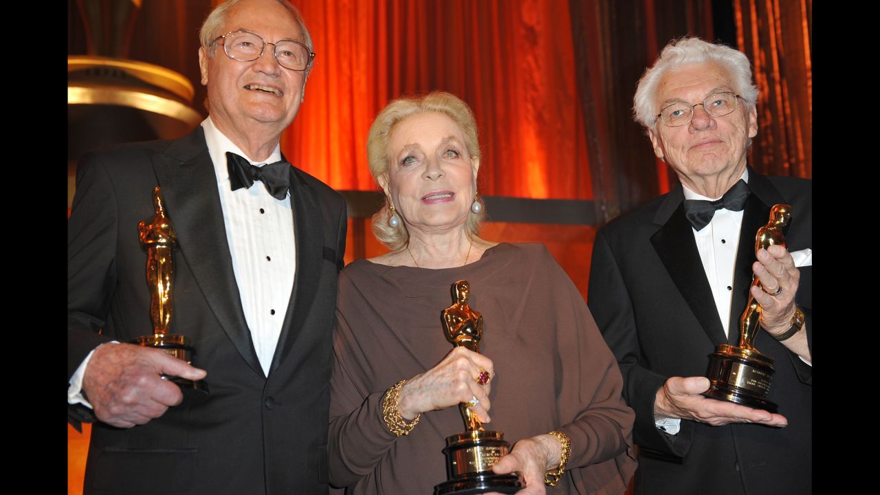 Roger Corman, Lauren Bacall and Roger Willis at the Academy of Motion Picture Arts and Sciences inaugural Governors Awards in 2009.  