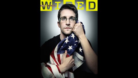 <a href="http://money.cnn.com/2014/08/13/media/edward-snowden-wired-cover/">Wired magazine has published a cover photo of NSA leaker Edward Snowden</a> holding the American flag in both of his hands, as if protecting it from the government. Click through the gallery to look at some other controversial magazine covers through the years: